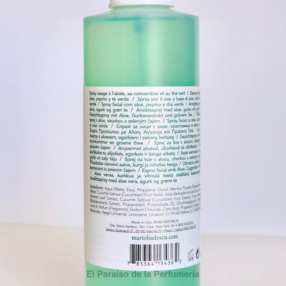 Facial Spray with Aloe Cucumber and Green Tea - Bruma Facial Tonificante - tonico