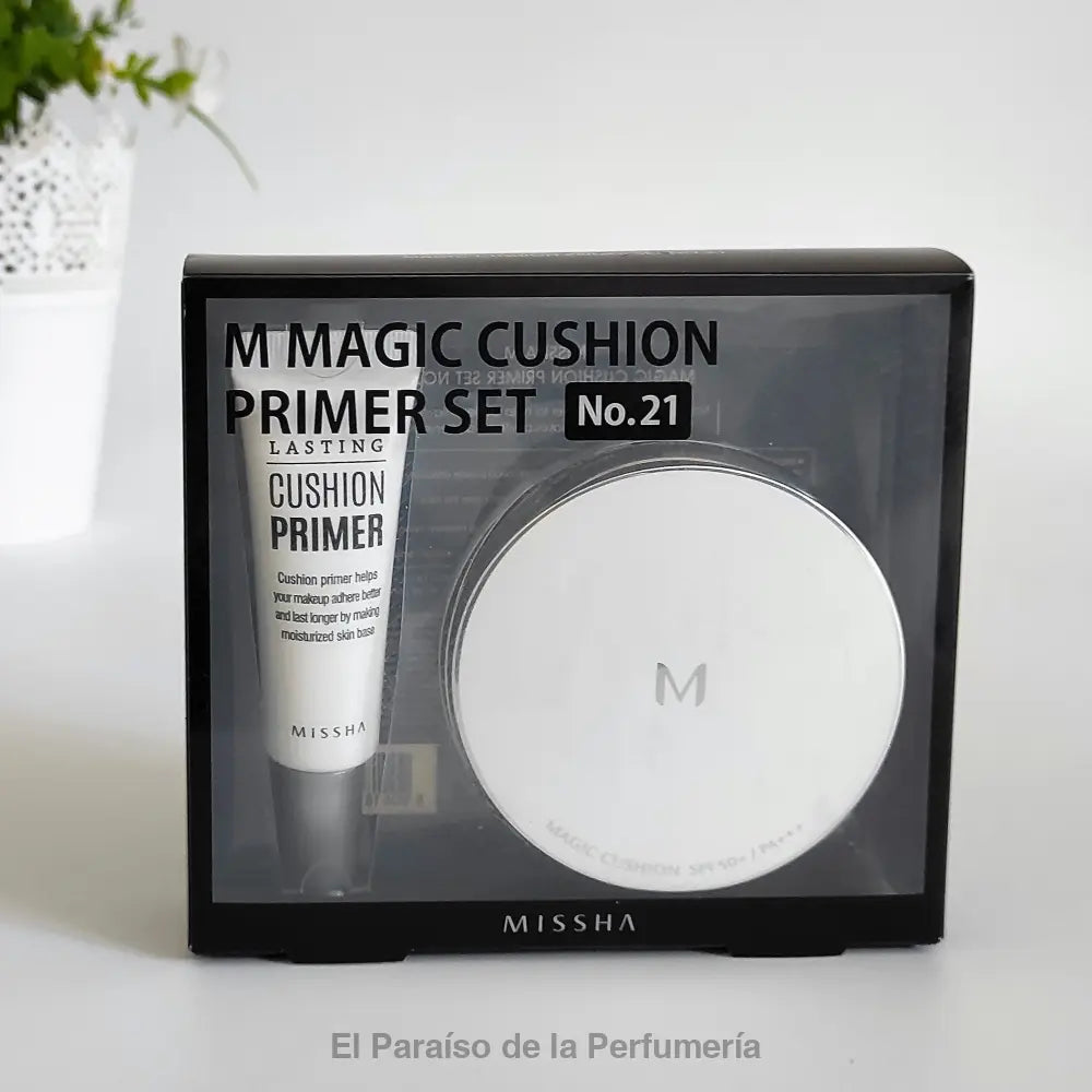 M Magic Cushion Set Nº 21: Base de Maquillaje y Primer - Cobertura Perfecta y Duradera - base de maquillaje