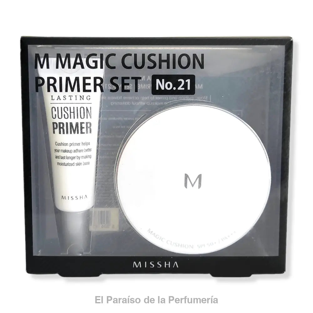 M Magic Cushion Set Nº 21: Base de Maquillaje y Primer - Cobertura Perfecta y Duradera - base de maquillaje