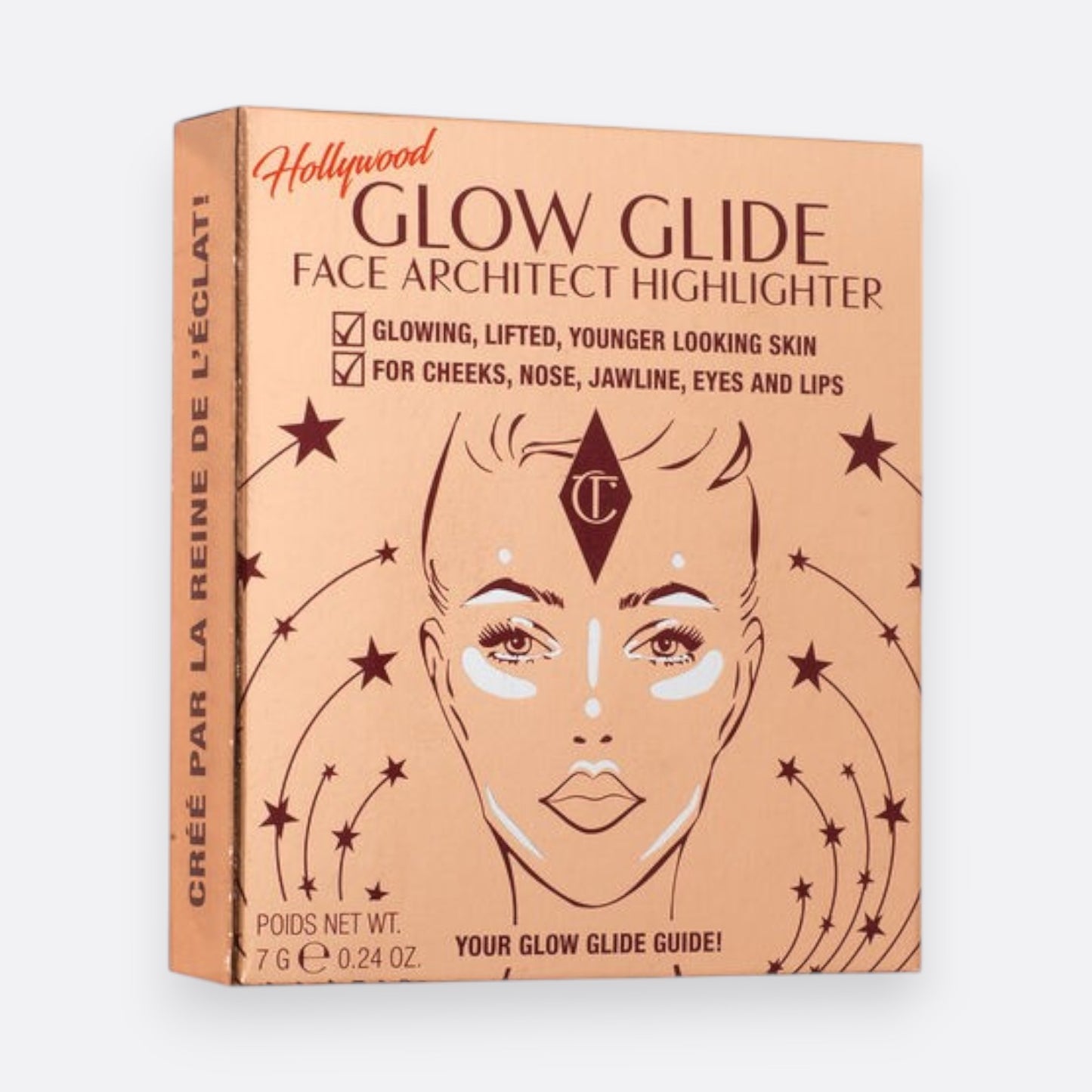 Charlotte Tilbury Hollywood Glow Glide Face Architect Highlighter – Pillow Talk Glow