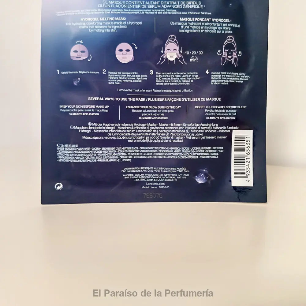 Advanced Génifique Hydrogel Melting Mask - Mascarilla de Hidrogel Efecto Flash - mascarilla facial