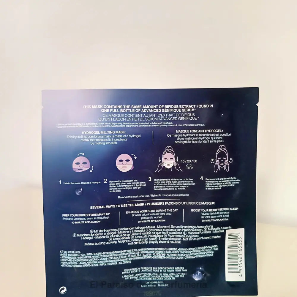 Advanced Génifique Hydrogel Melting Mask - Mascarilla de Hidrogel Efecto Flash - mascarilla facial