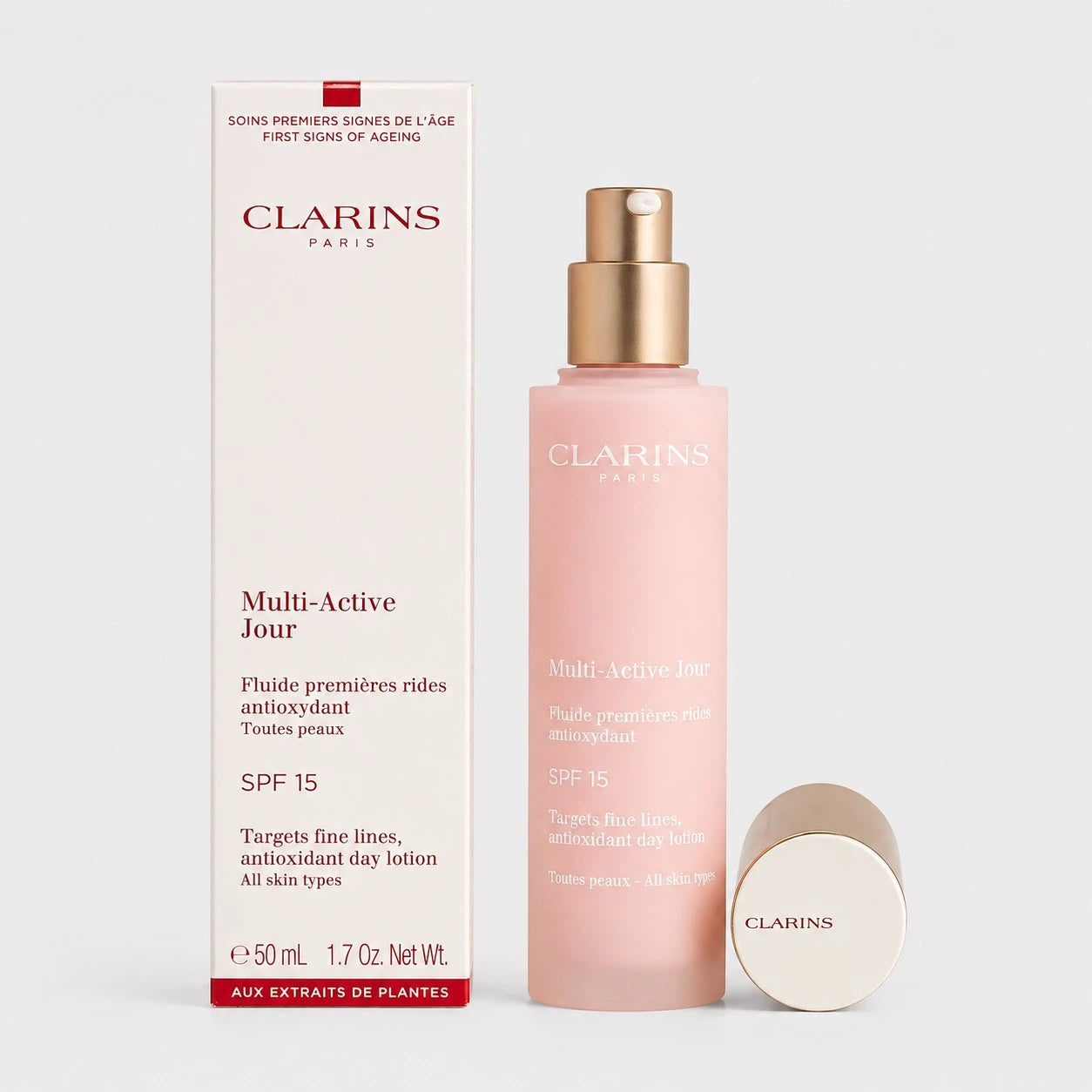 Clarins Multi-active Jour Fluido Spf15 50 ml: Hidratación y Protección