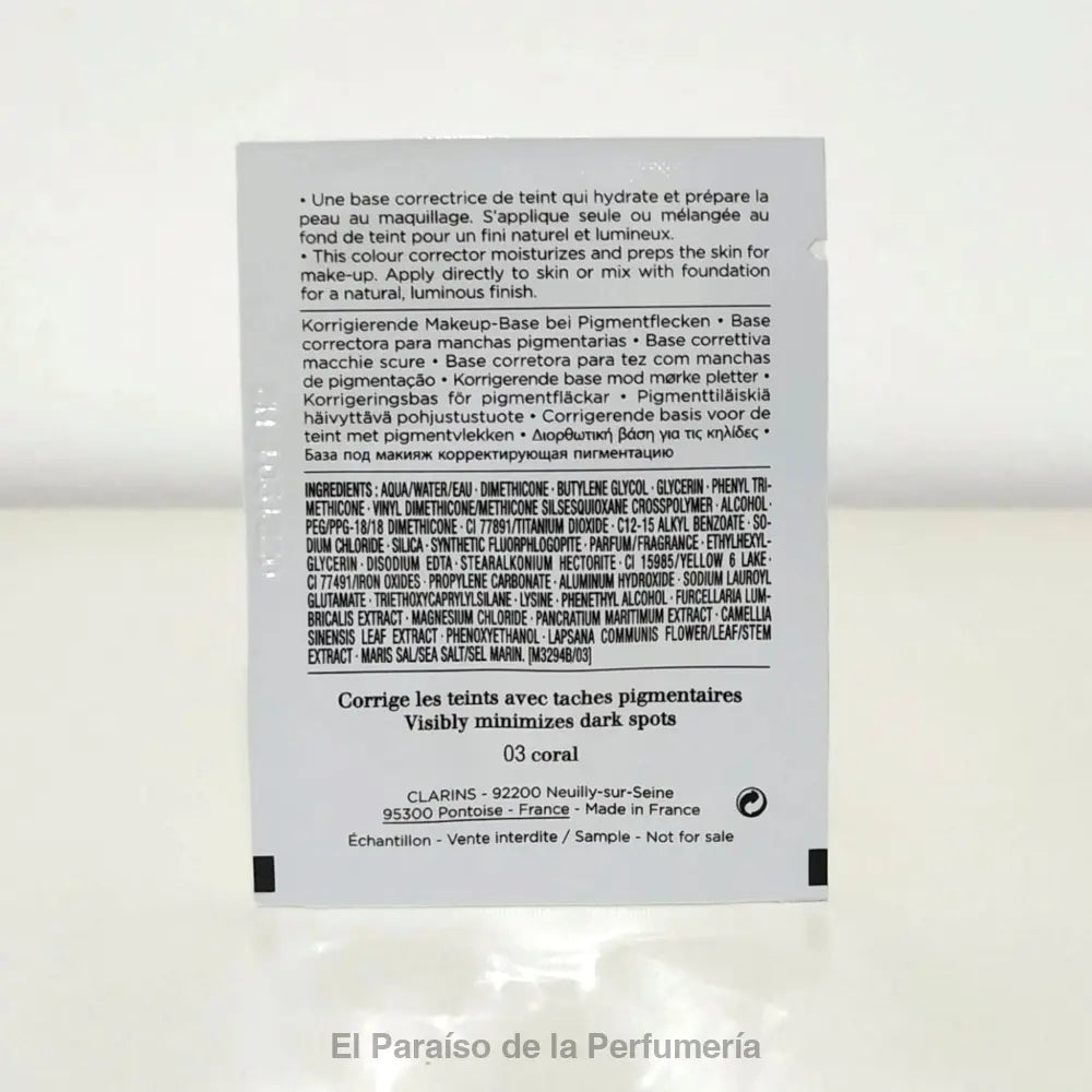 SOS Primer - 03 Coral - Minimiza Manchas y Unifica el Tono de Piel 1 ml - base de maquillaje
