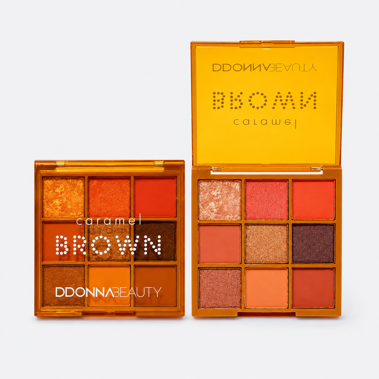 Paleta de 9 Sombras de Ojos Caramel Brown Ddonna - Ojos Ahumados, Naturales y Glamorosos