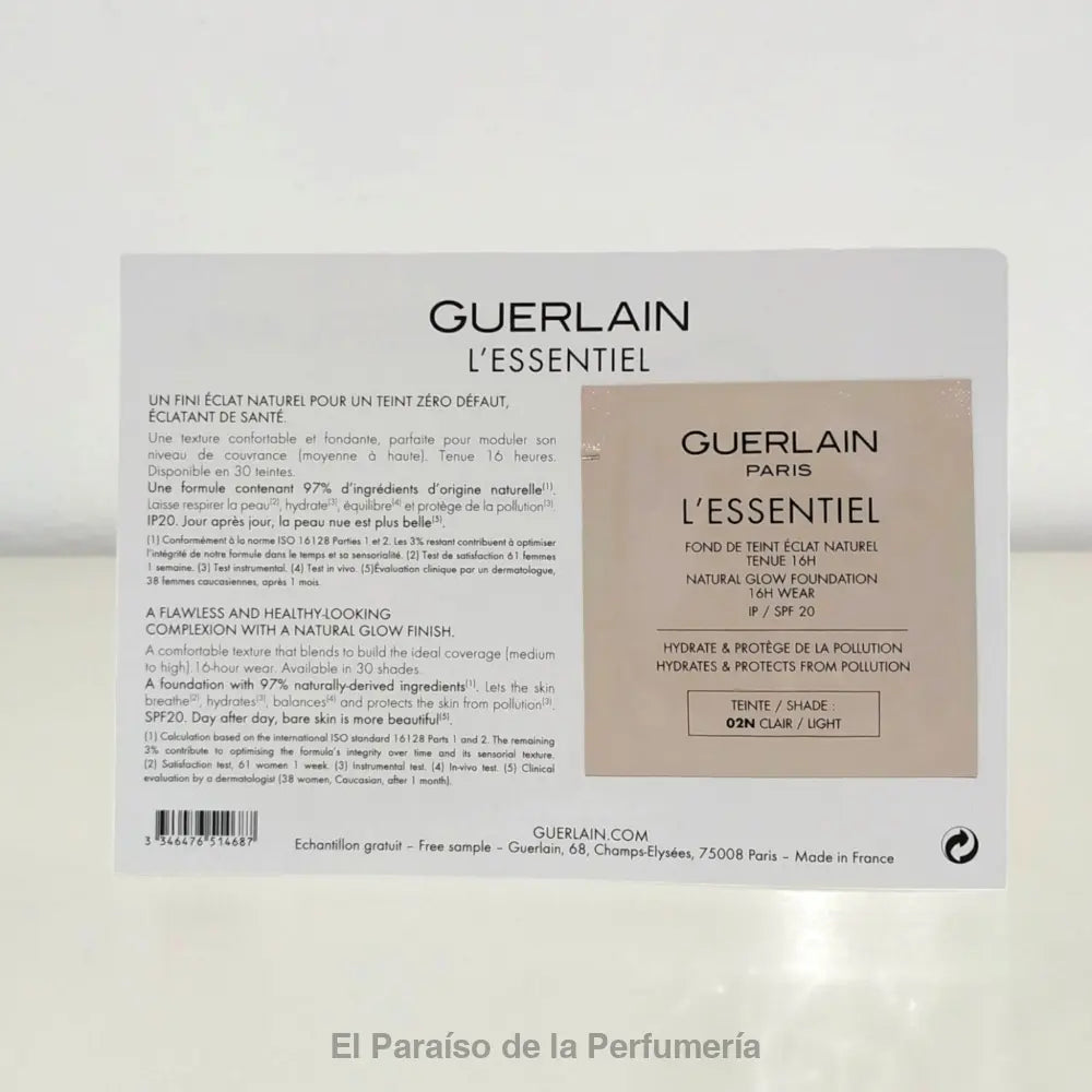 L’Essentiel- Fond de Teint Eclat Naturel SFP20 - 02N Clair - Base de Maquillaje - base de maquillaje