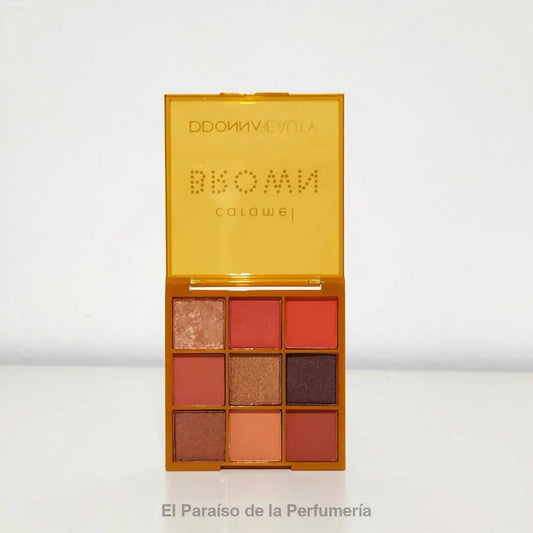 Paleta de 9 Sombras de Ojos Caramel Brown Ddonna - Ojos Ahumados Naturales y Glamorosos - Sombra de ojos