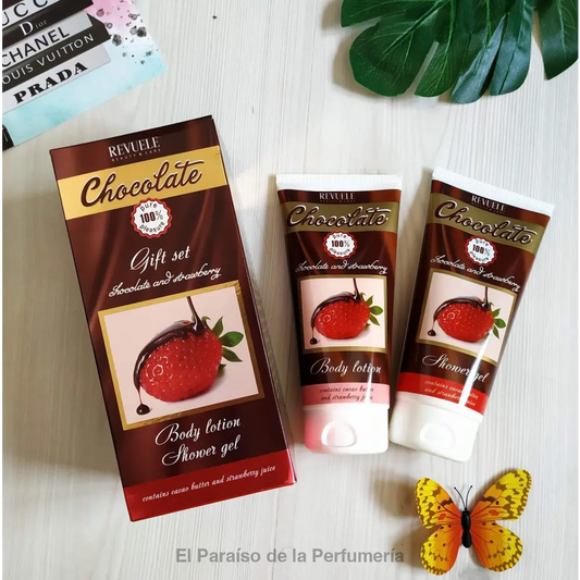 REVUELE Pack Fresas y Chocolate Gel + Bodymilk 200 ml - bodymilk