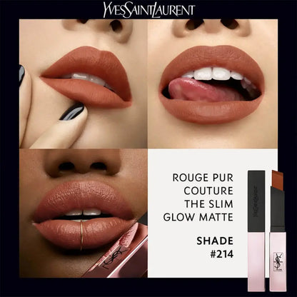 Rouge Pur Couture The Slim Glow Matte - 214 Illicit Orange - Barra de Labios - Barra de labios